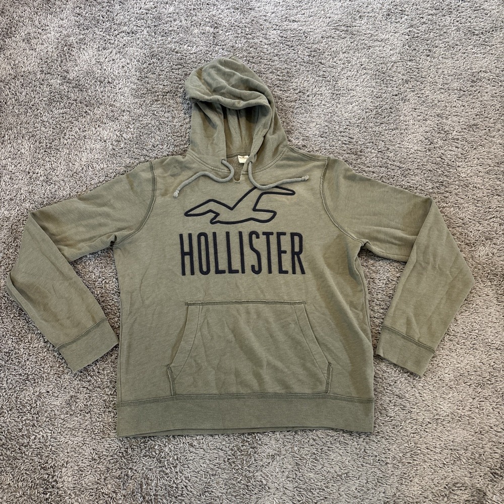 Vintage Y2K Hollister green hoodie Large L Surf Wear Pocket